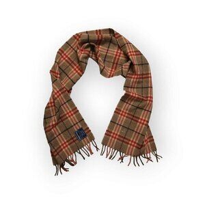 Vintage Burberrys of London 100%‎ Wool Fringe Equestrian Knight Scarf Authentic